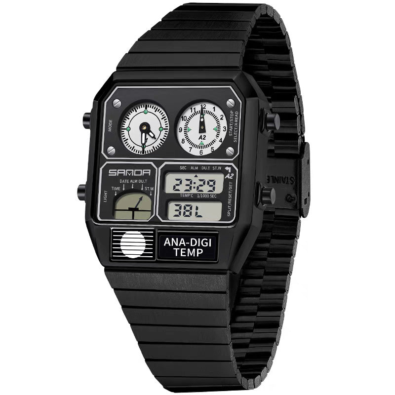 Multifunktionale Retro-Herrenuhr mit Temperatur