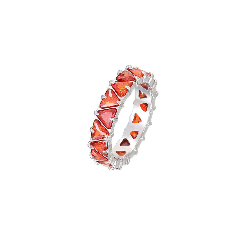 Herzring aus Titanstahl mit Zirkonia