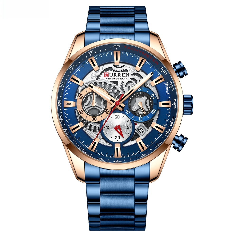 Herren-Armbanduhr mit 6 Zeigern
