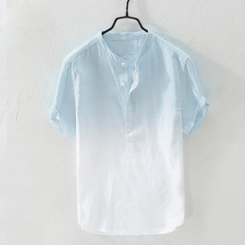 Atmungsaktives Ombre-Shirt im Resort-Stil – kurzärmelig