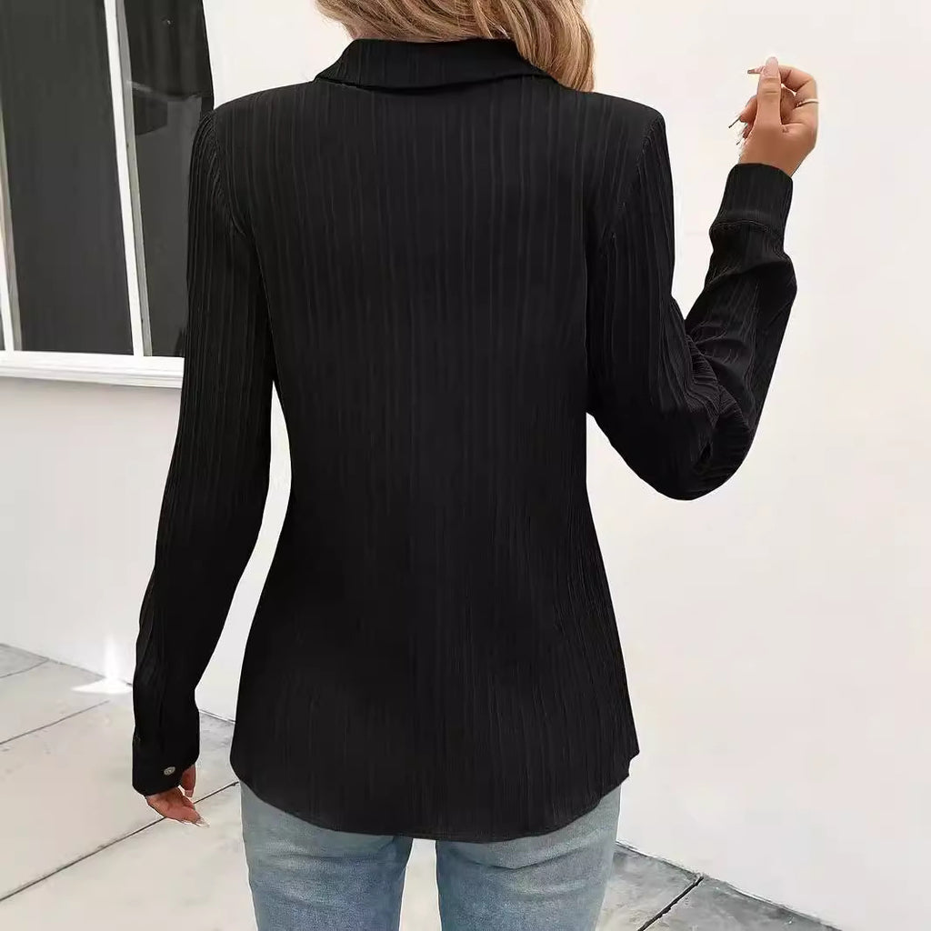 Elegante Langarmbluse mit Knöpfen