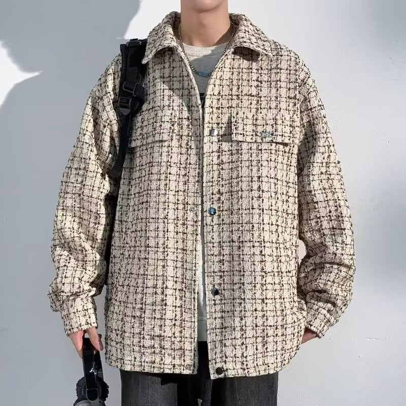 Lässige Oversized-Jacke mit Revers für Herren