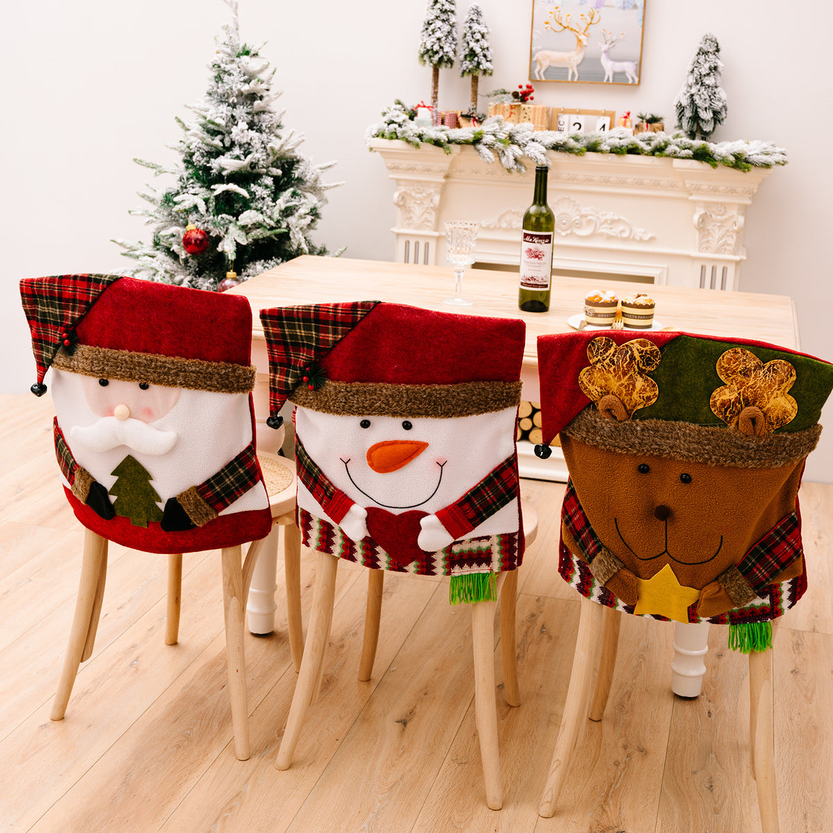 Weihnachtlicher Stuhlbezug aus Fleece mit Schneemann-Design – Bild 7 | LuxeStyle