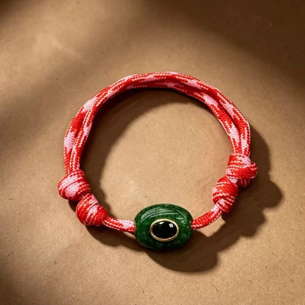 Naturstein Evil Eye Armband geflochten