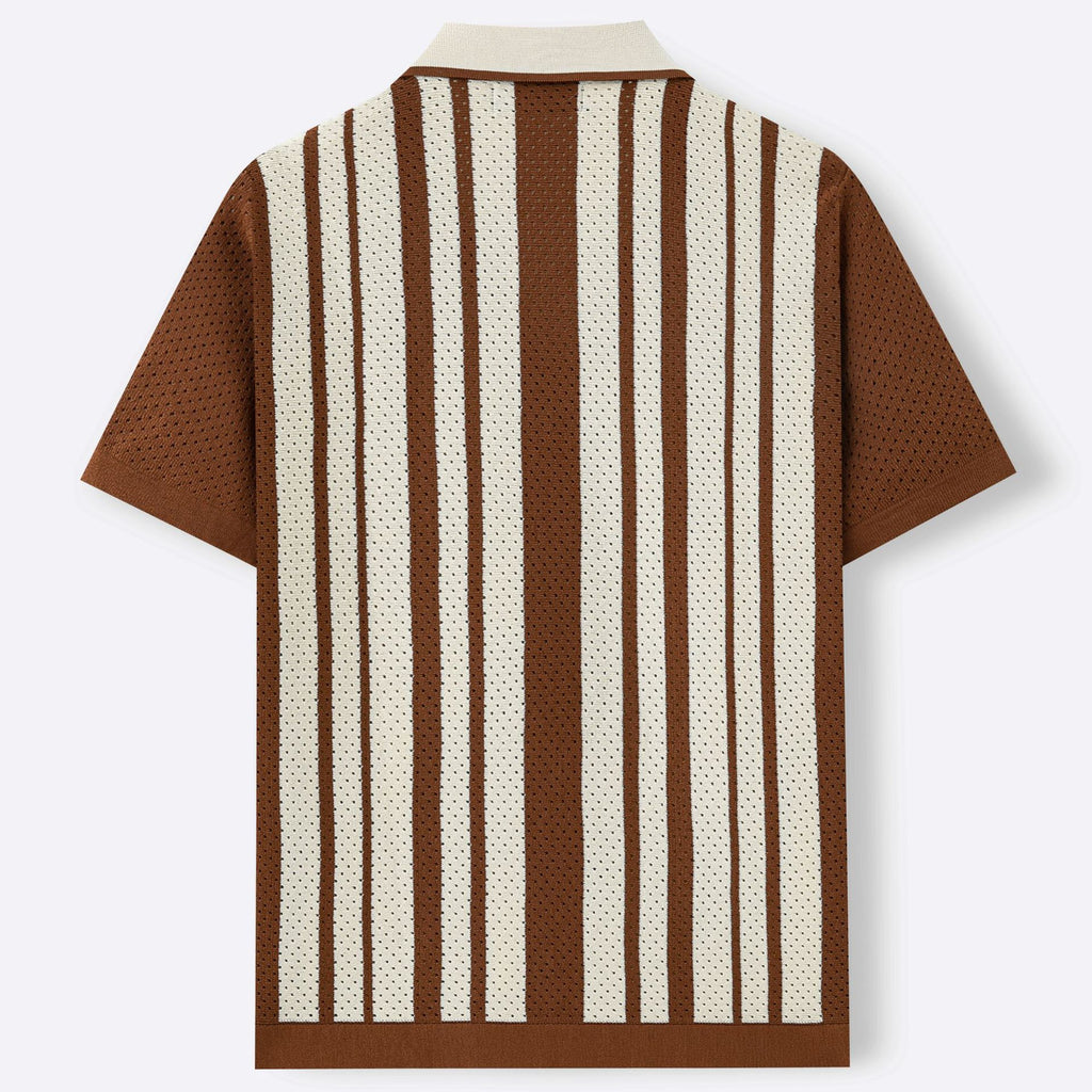 Braune Streifen-Knitting-Hemd – Bild 5 | LuxeStyle