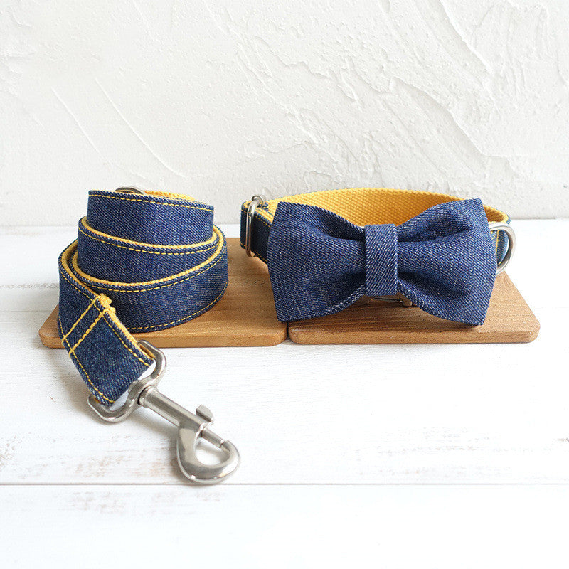 Halsband-Set mit Fliege "Yellow Cowboy" – Bild 5 | LuxeStyle