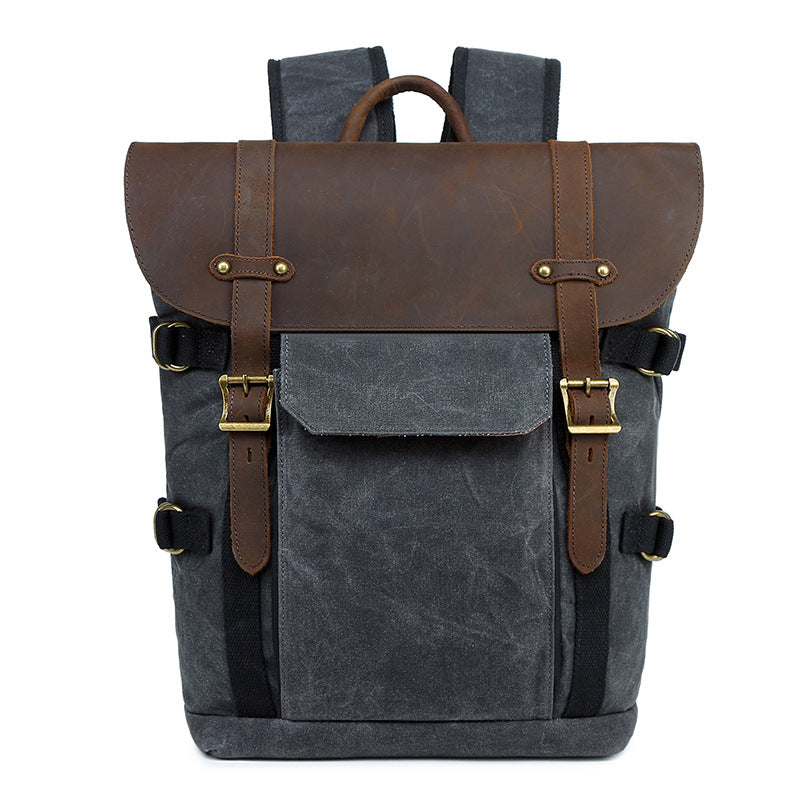 Batik-Canvas-Kamera­tasche mit Pferdehaut – Bild 3 | LuxeStyle