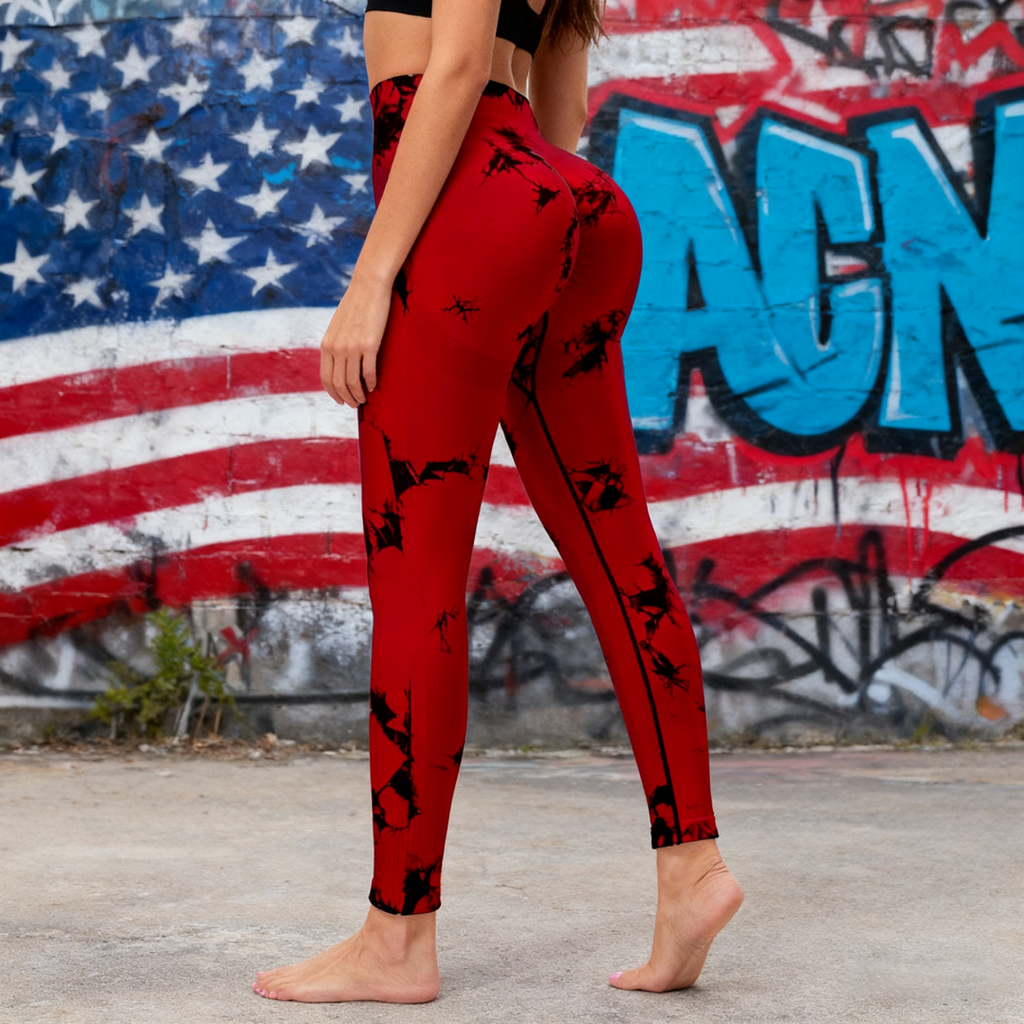 Vier Jahreszeiten Yoga-Hose mit Print