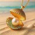 Perlen-Anhänger «Coquille» · Muschel-Form, vergoldet