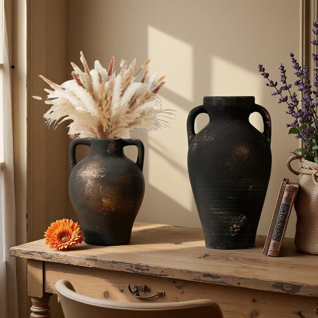 Vintage-Keramikvase mit französischem Landhausstil