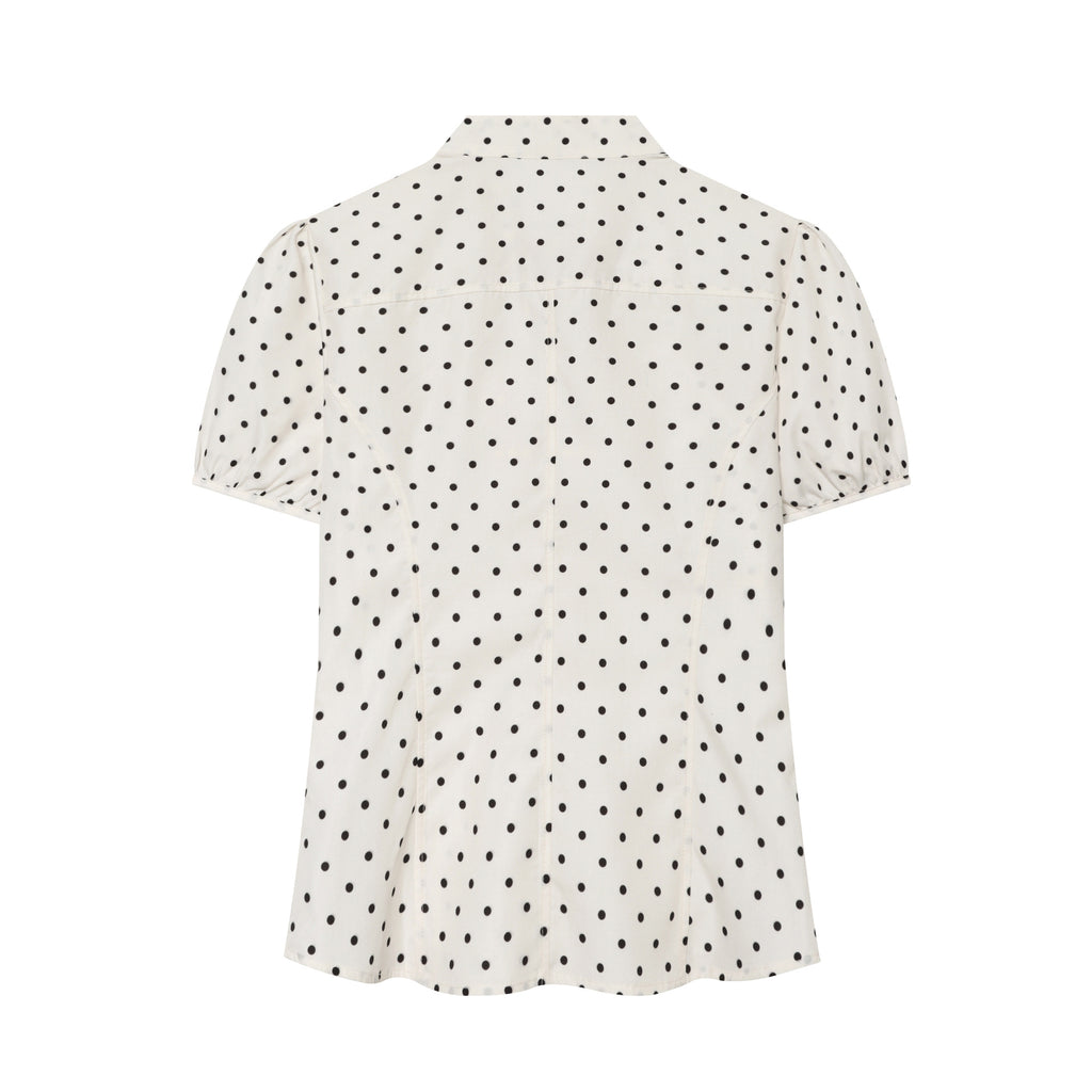 Gepunktetes Slim-Fit Top mit Schleife und Spaghettiträgern