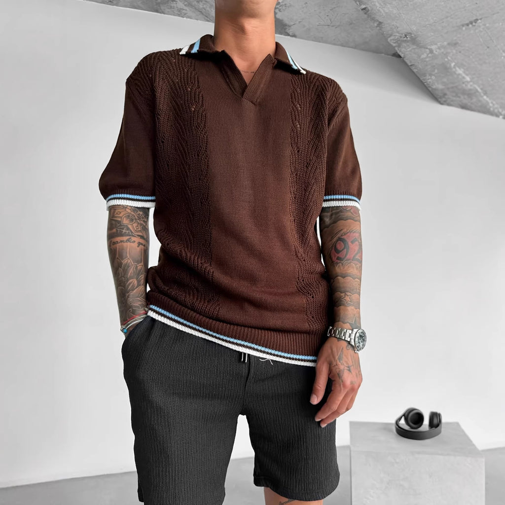 Herren-Polo aus Jacquard-Garn