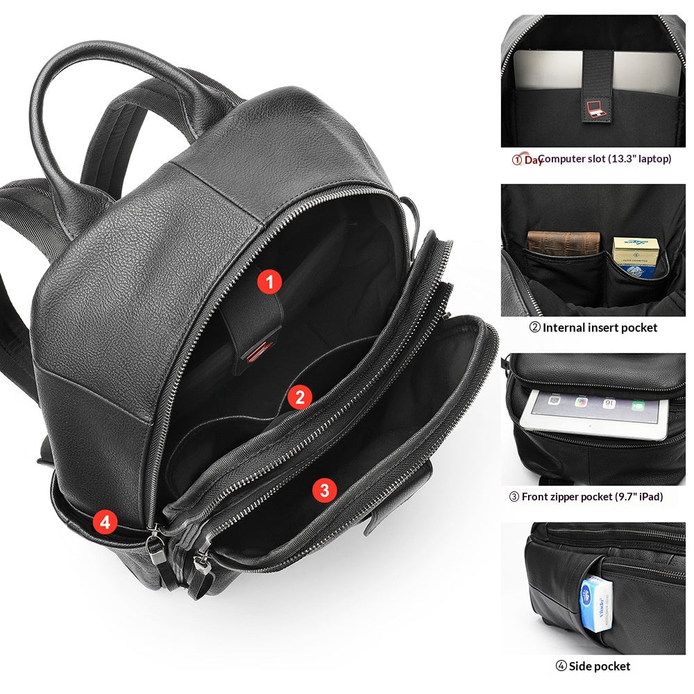 Rucksack aus Vollnarbenleder für Herren