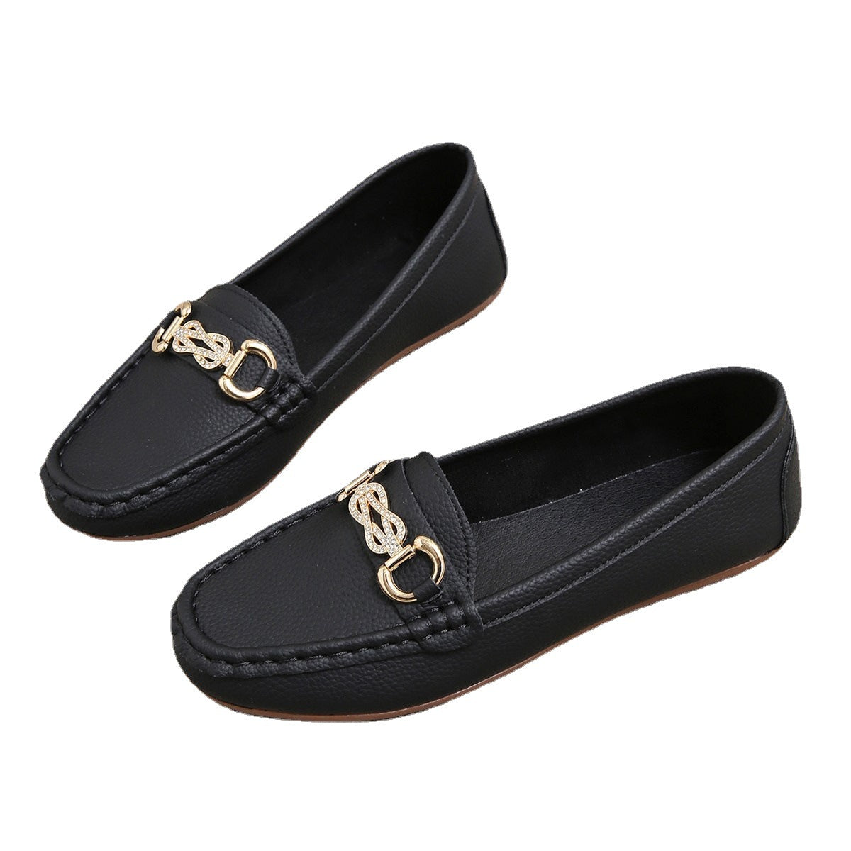 Koreanische Slip-on Loafers mit runder Zehenpartie