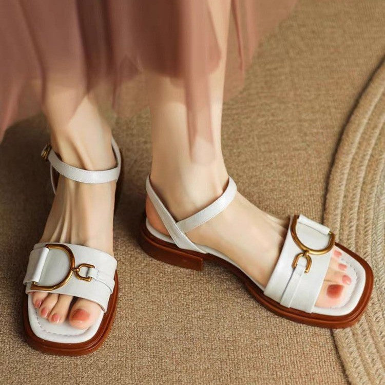 Damen Sandalen mit dicker Sohle aus Leder – Bild 3 | LuxeStyle