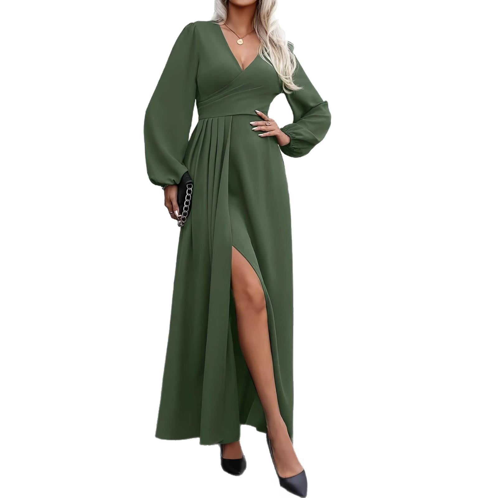 Armygruene Damenkleid
