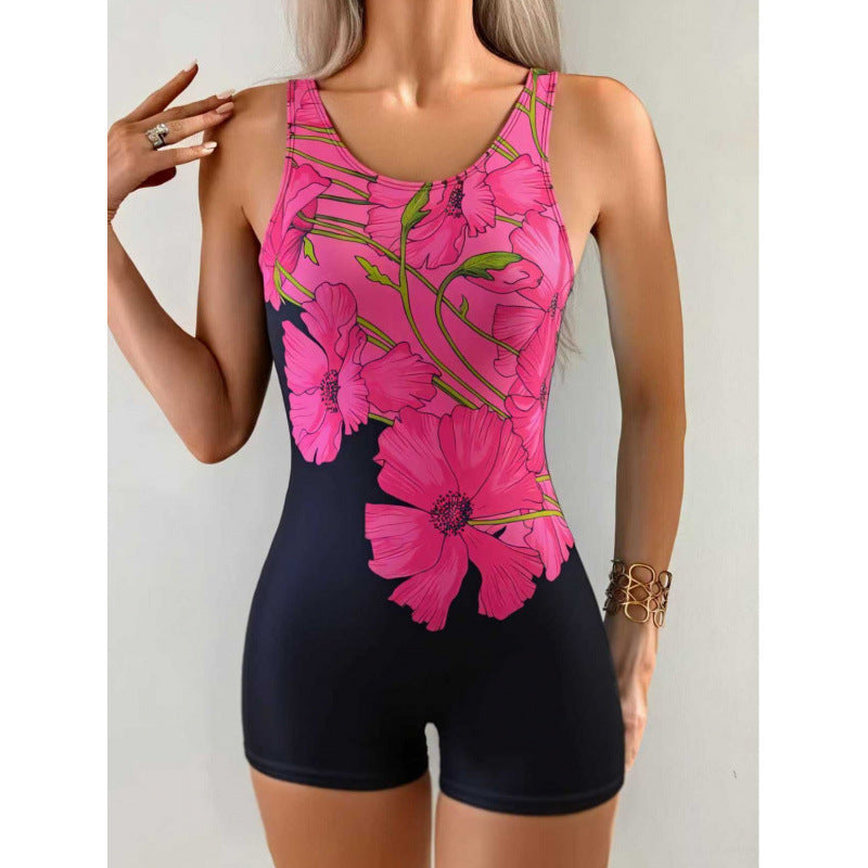 Figurbetonter Einteiler mit Blumenmuster