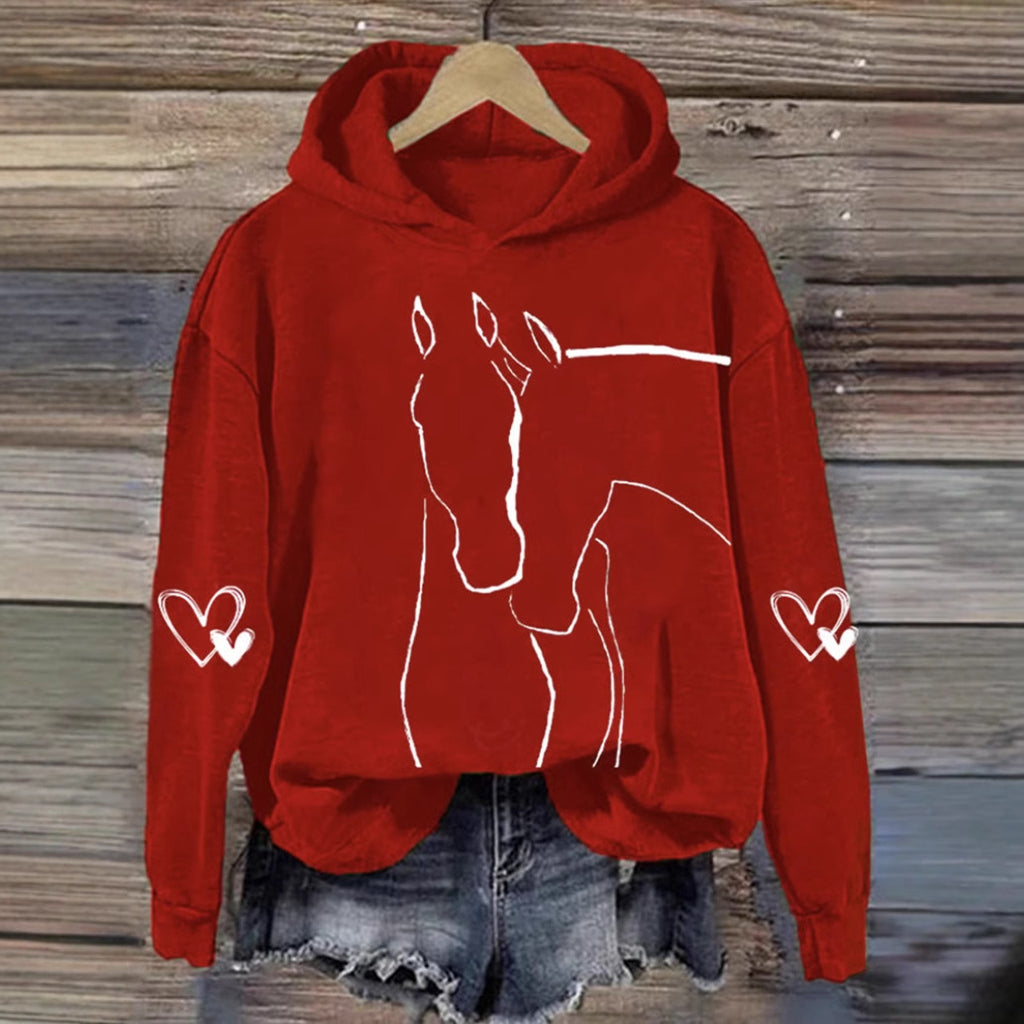 Hoodie mit einfacher Linien-Muster