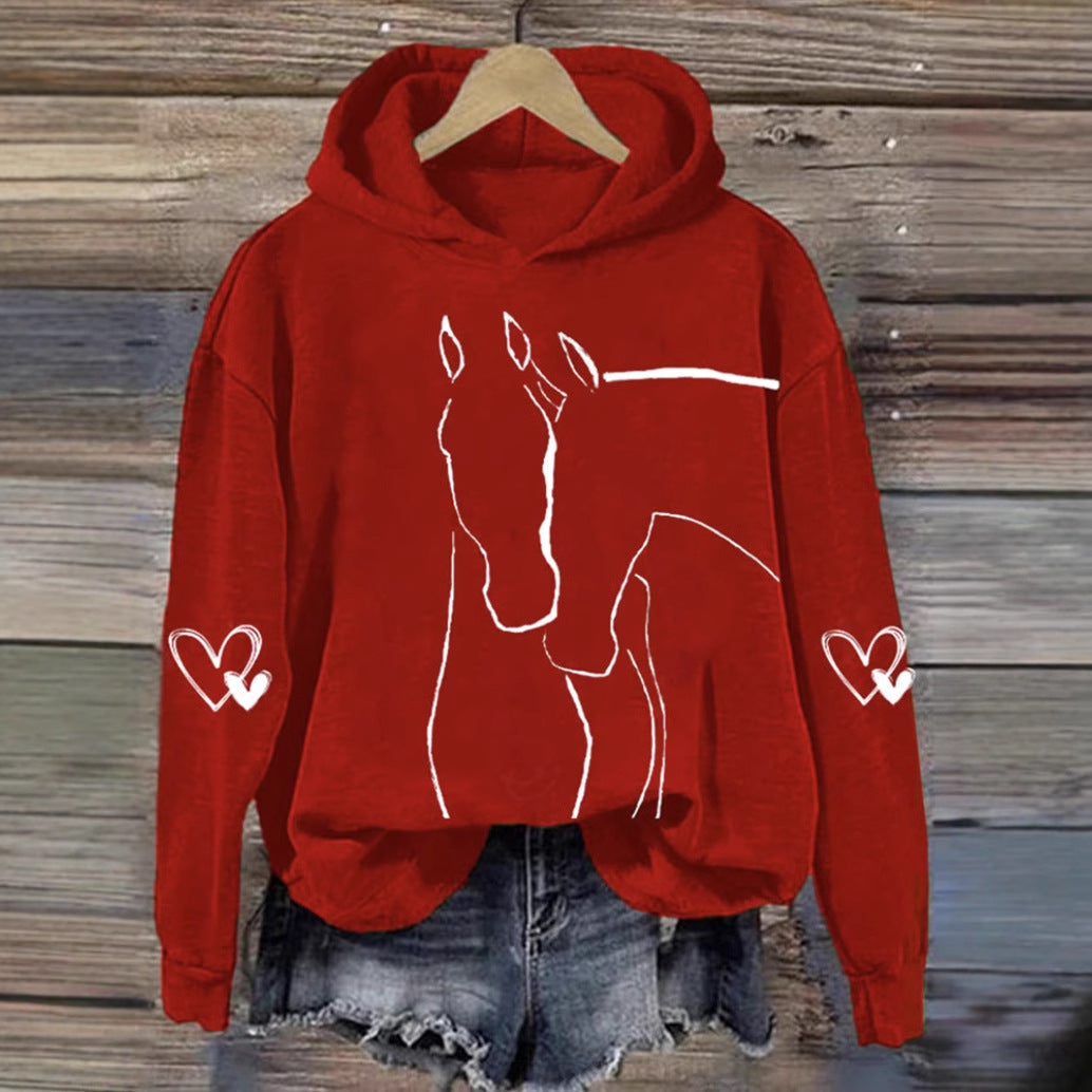 Hoodie mit einfacher Linien-Muster