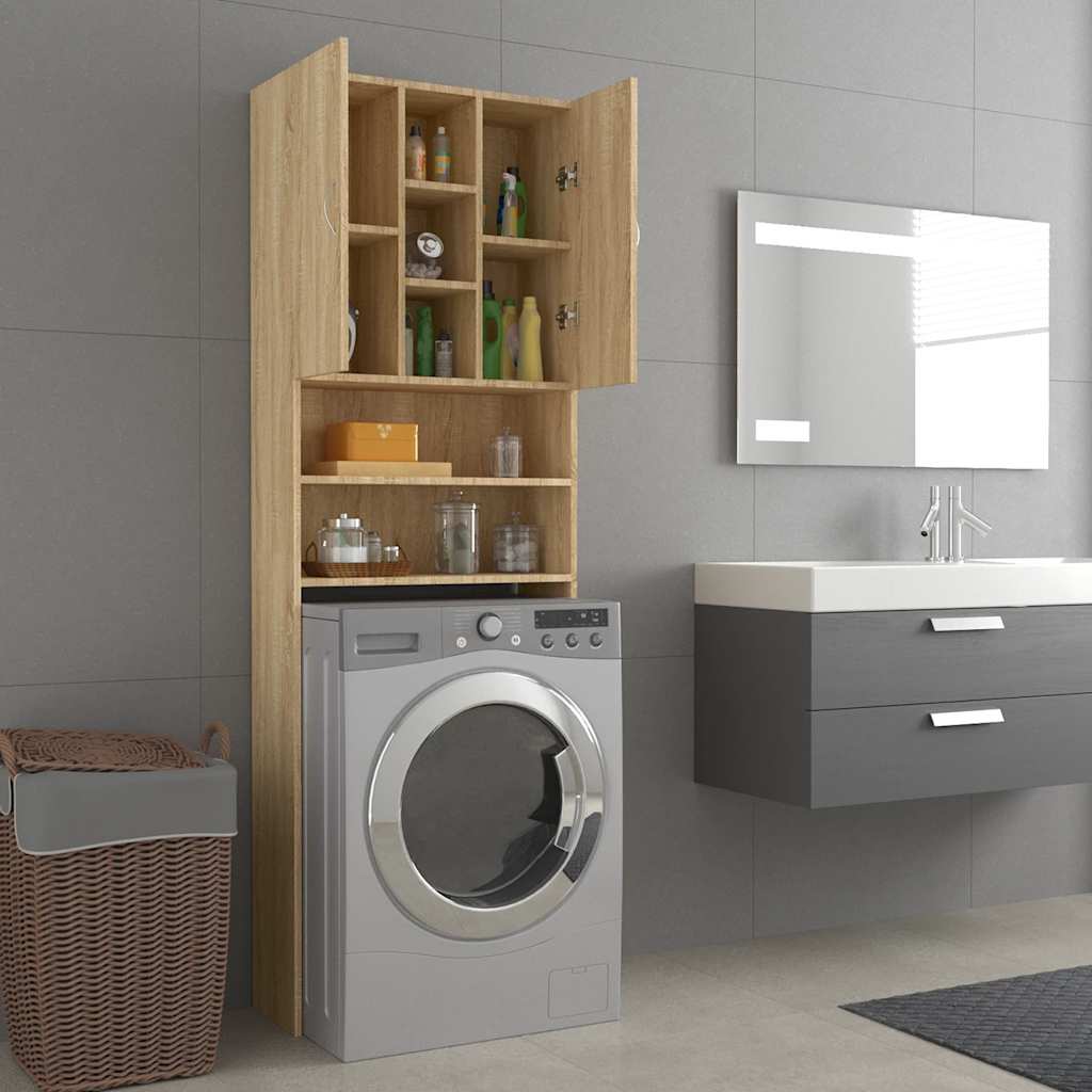 Waschmaschinen-Schrank Sonoma Eiche 64x25
