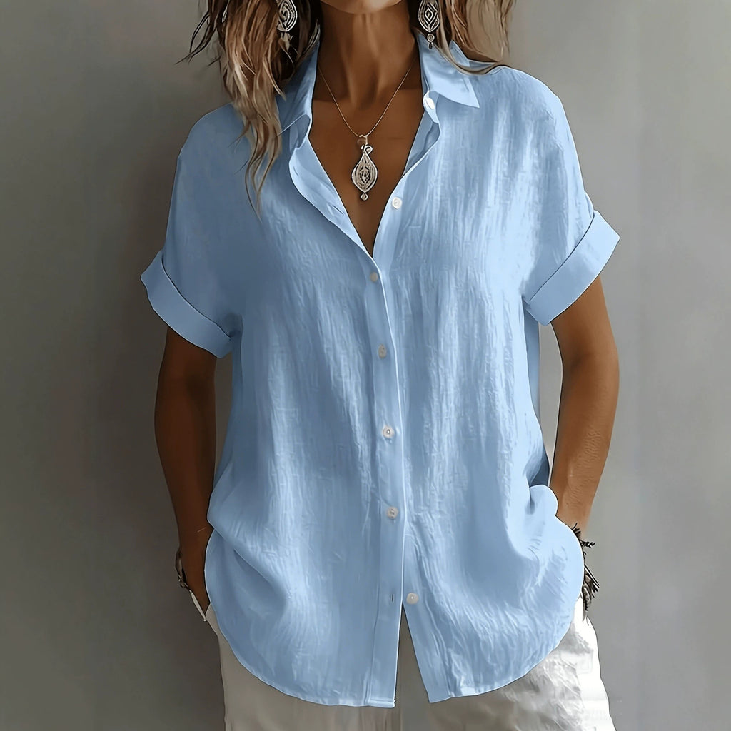 Atmungsaktive Bluse mit Falten-Textur