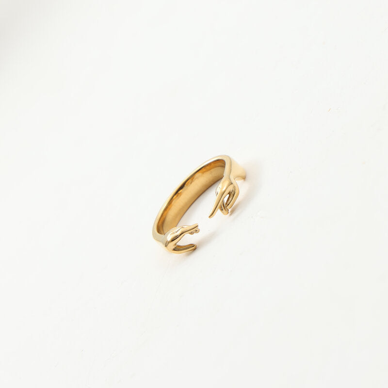 Titanstahl-Ring mit 18k Goldüberzug
