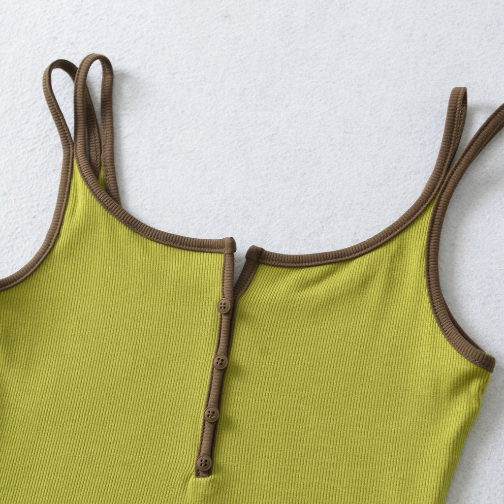 U-Boot-Neck Camisole mit Kontrastträgern