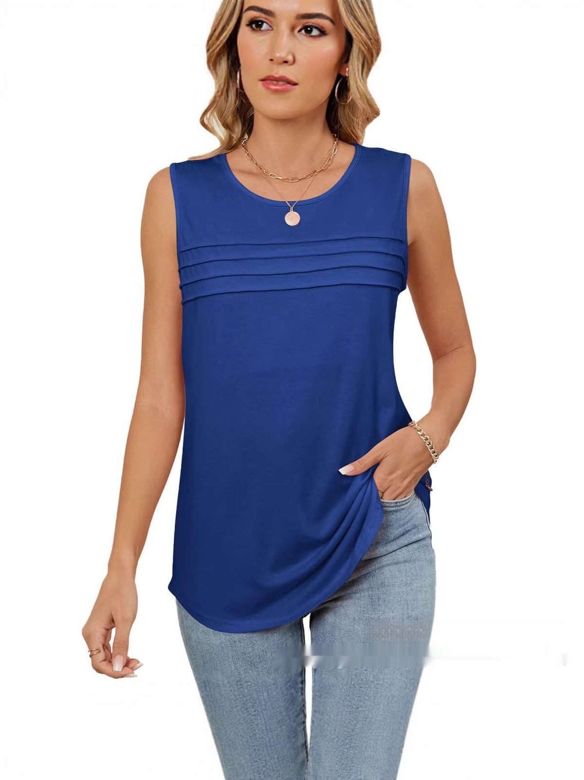 Ärmellose Strickweste mit Rundhalsausschnitt – Bild 2 | LuxeStyle
