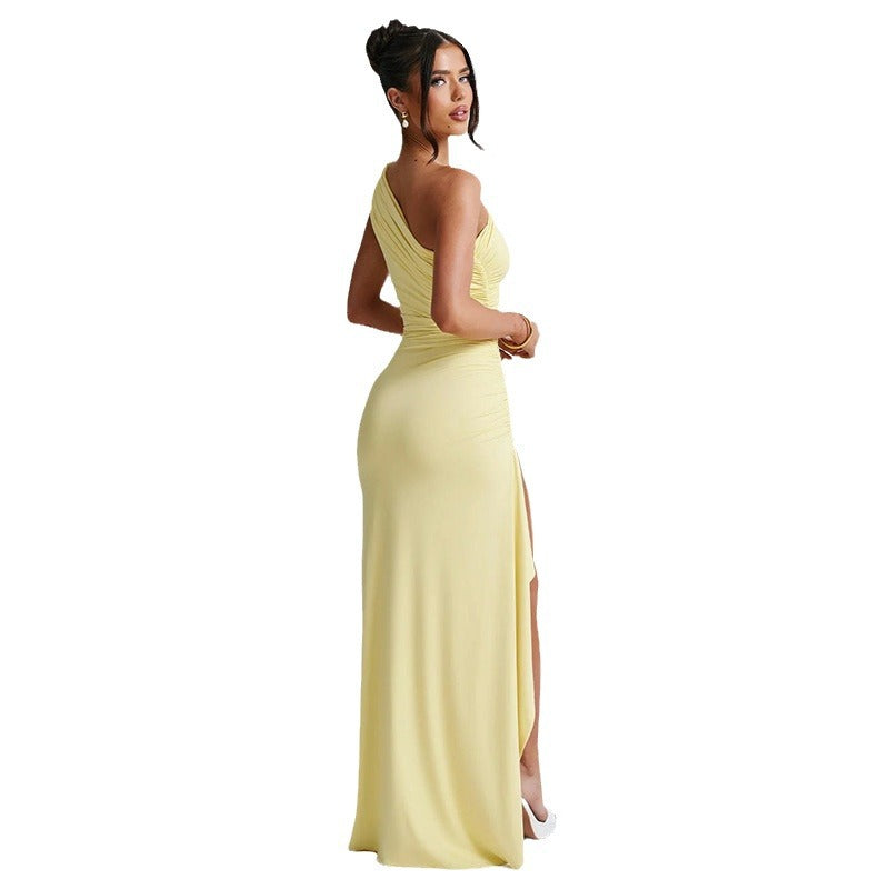 Off-Shoulder Midikleid mit Raffung | LuxeStyle