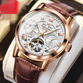 Automatik-Mechanik-Uhr mit Lederarmband | LuxeStyle