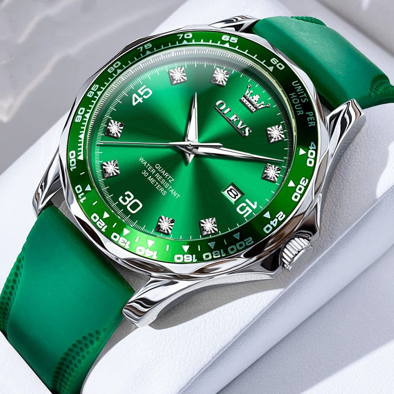 Submariner Quarz-Herrenuhr, Grün, Leuchtzeiger – Bild 11 | LuxeStyle