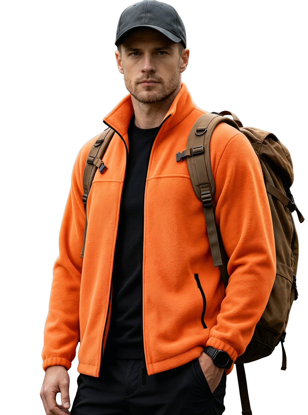 Herren Fleecejacke mit Stehkragen und Reissverschluss