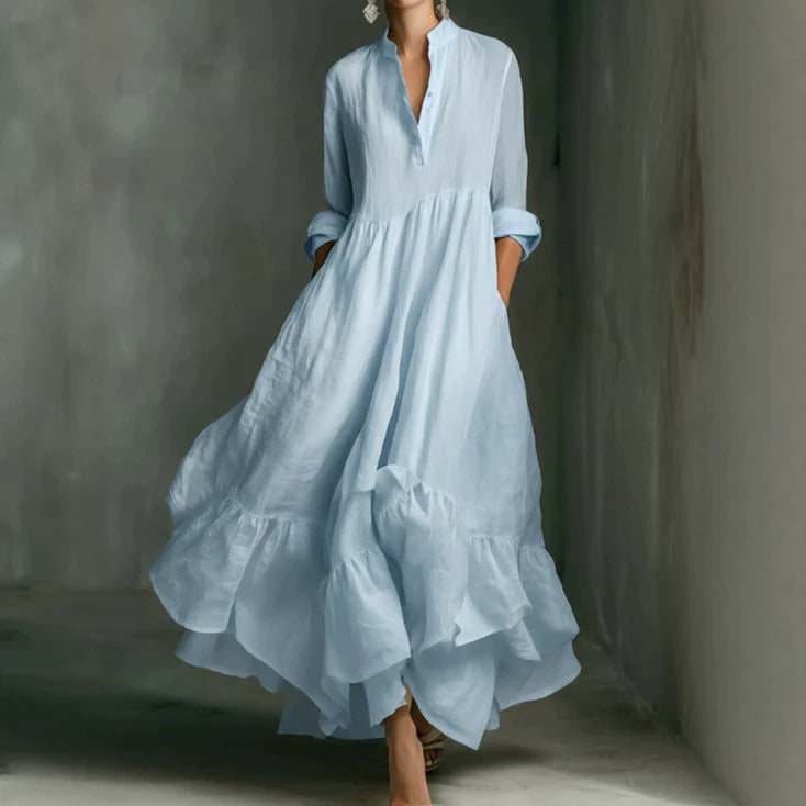 Elegantes A-Linien Swing-Kleid mit 3/4-Ärmeln | LuxeStyle