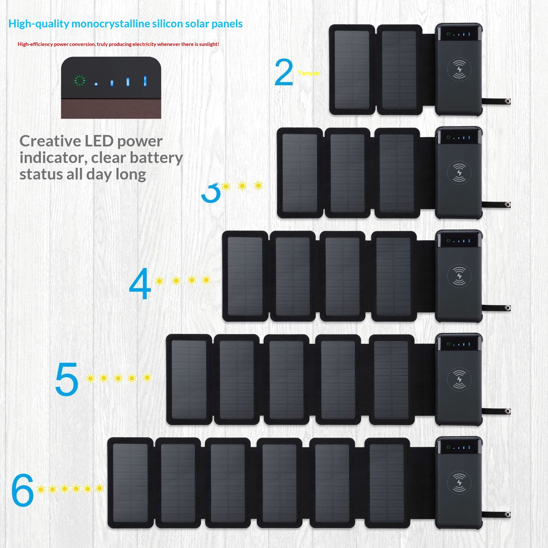 Faltbare Outdoor Power Bank 10'000 mAh mit Wireless Charging