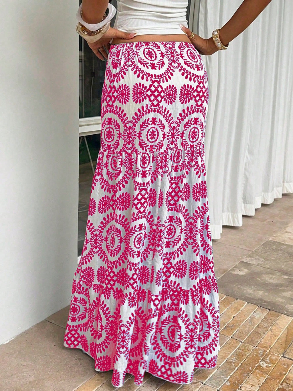 Boho-Maxirock mit Print