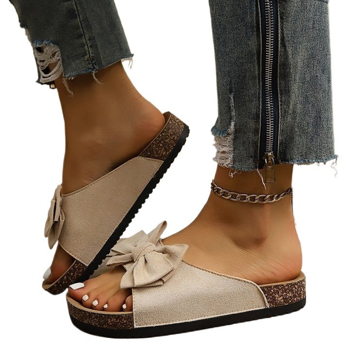 Matte Sandalen mit Schleife
