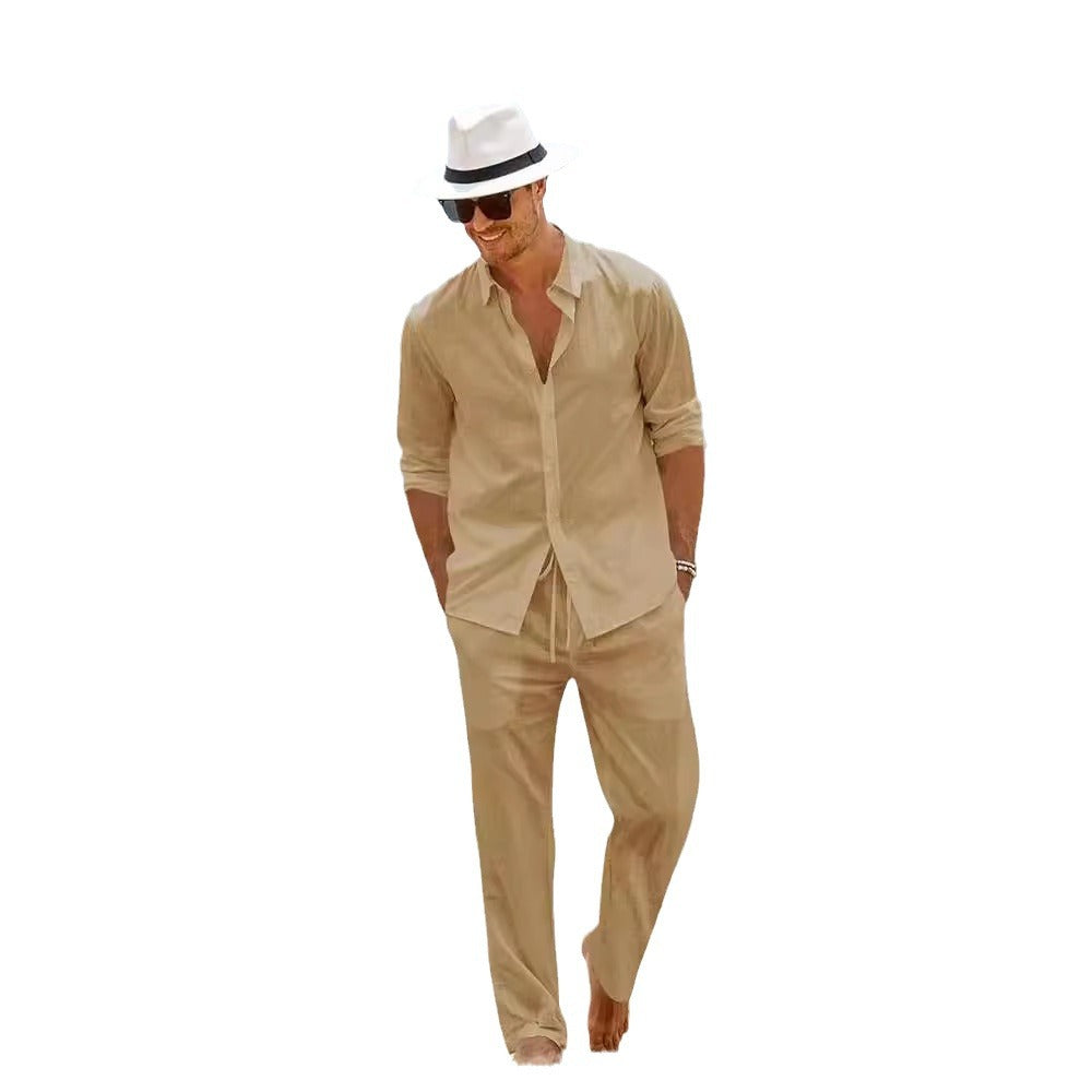 Herren Freizeit-Set Langarmshirt und Hose – Bild 4 | LuxeStyle