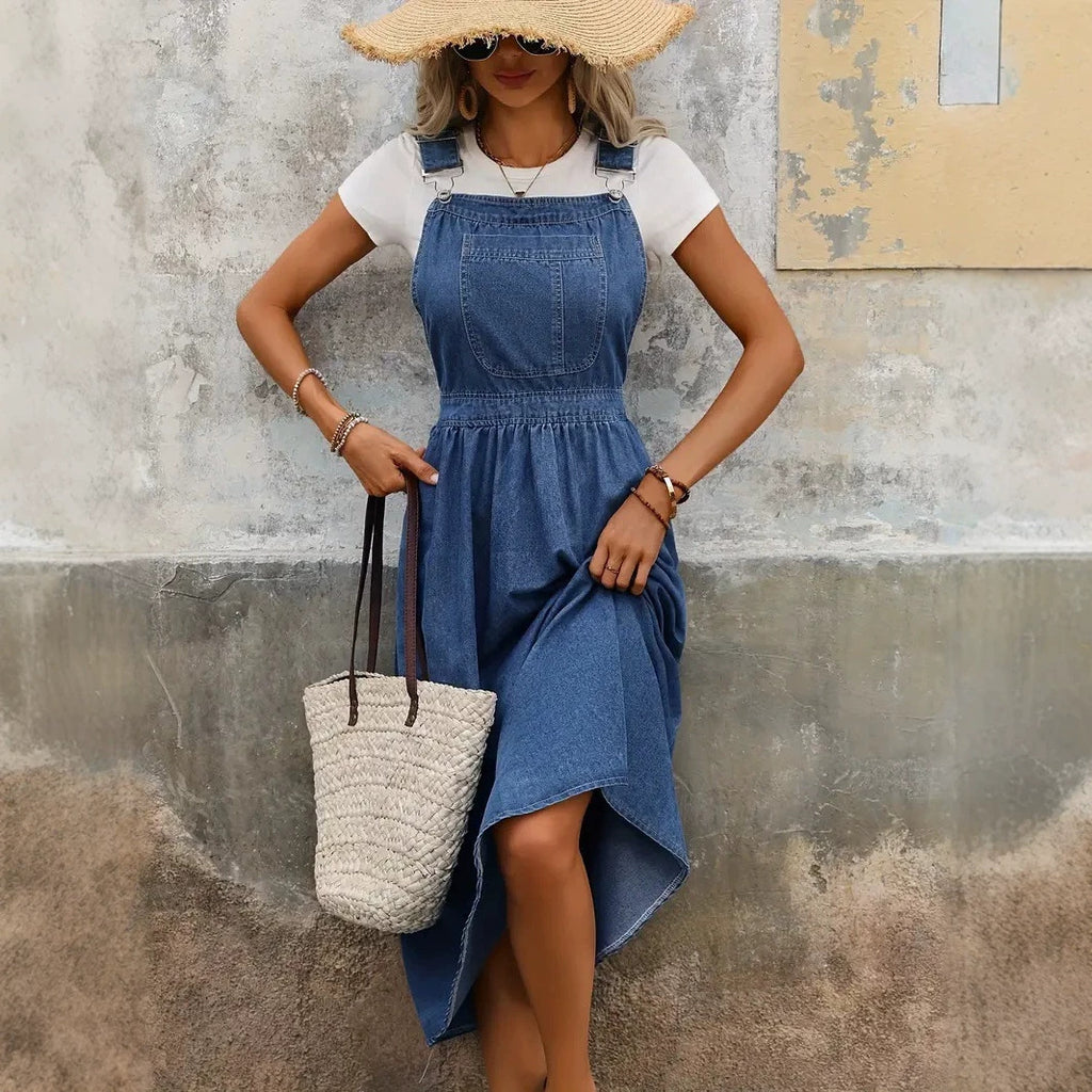 Jeans-Trägerkleid für Damen – Bild 5 | LuxeStyle