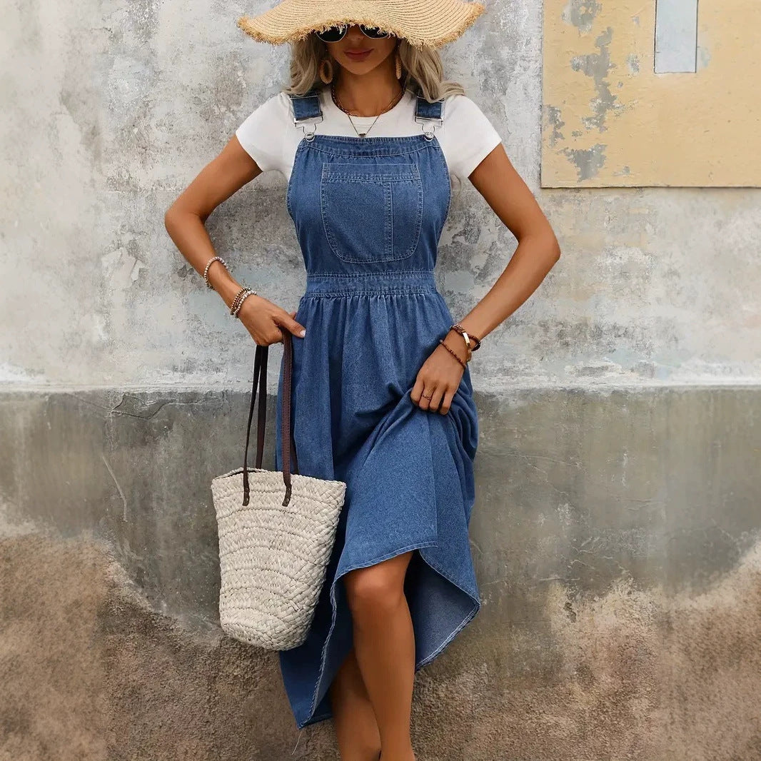 Jeans-Trägerkleid für Damen – Bild 5 | LuxeStyle