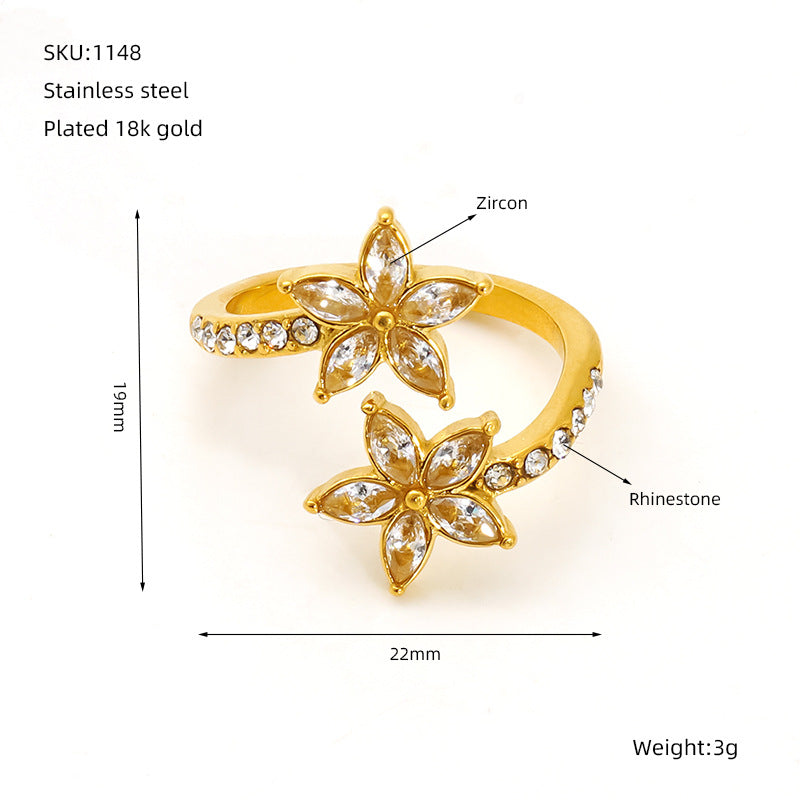 Hufeisenring mit Zirkonia, verstellbar – Bild 6 | LuxeStyle