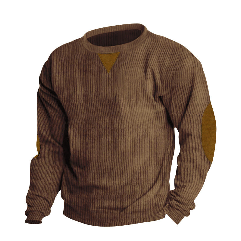 Kordsamt Langarm-Sweatshirt mit Rundhals – Bild 4 | LuxeStyle