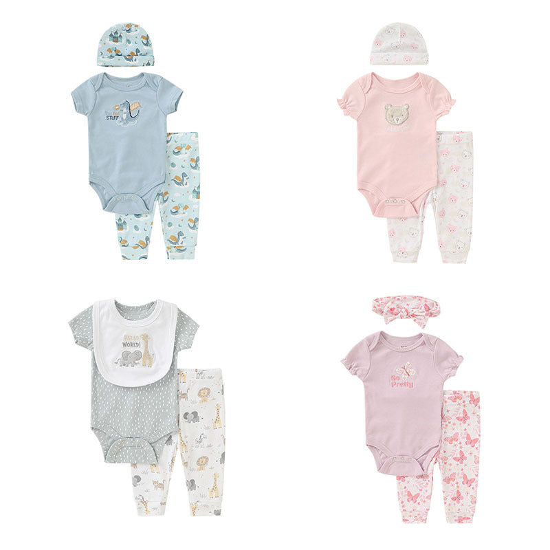 Kurzarm-Cartoon-Strampler-Set | LuxeStyle