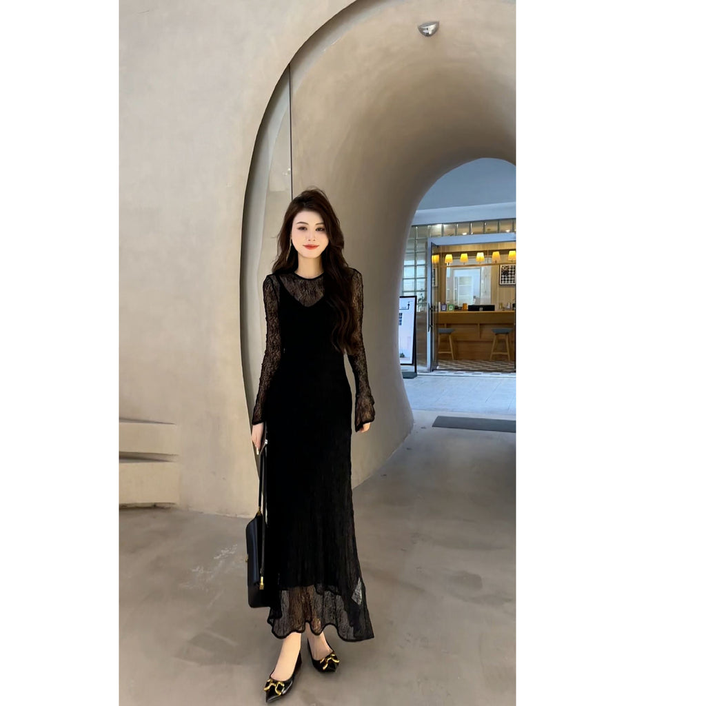 Elegantes A-Linien Kleid mit Spitze