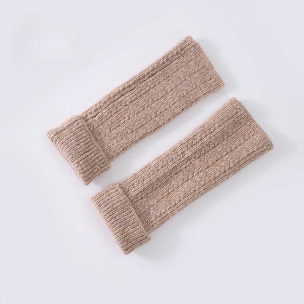 Wollmischung Fingerlose Strickhandschuhe