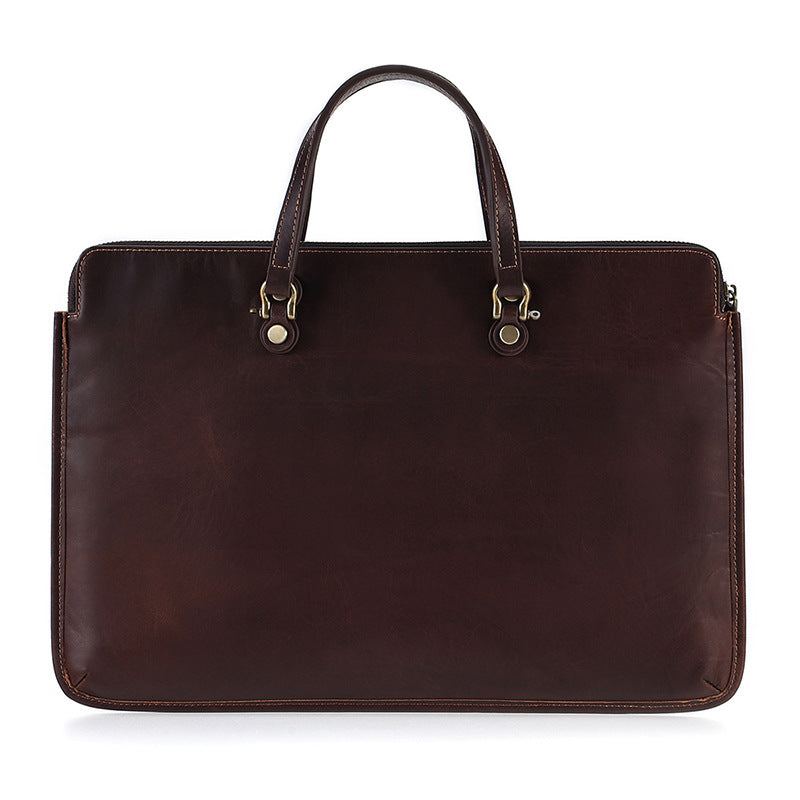 Laptop-Umhängetasche aus echtem Leder – Bild 4 | LuxeStyle
