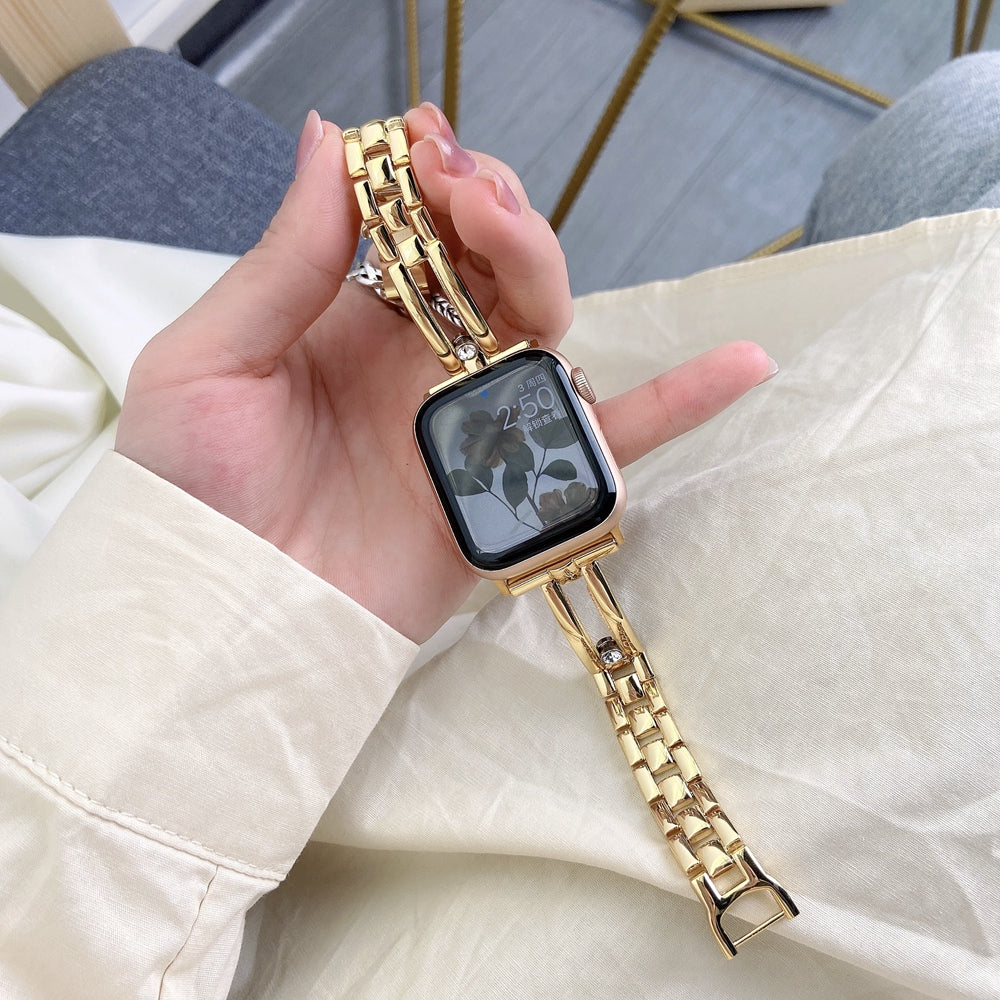 Uhrarmband aus Stahl mit Doppeldiamant-Shell – Bild 4 | LuxeStyle