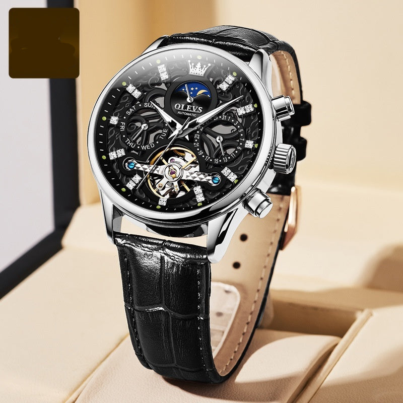 Herren Quarzuhr mit Lederarmband