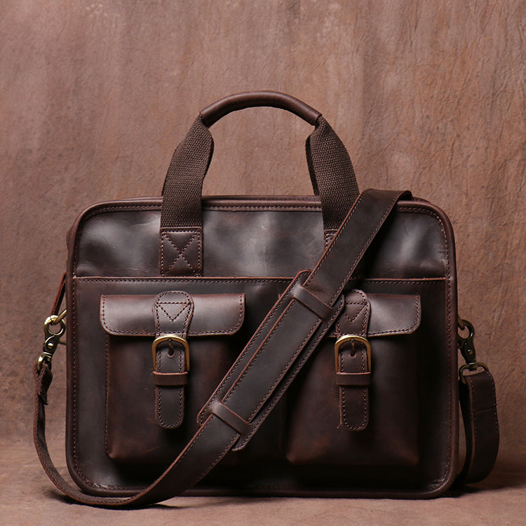 Retro Aktentasche aus Rindsleder – Bild 4 | LuxeStyle