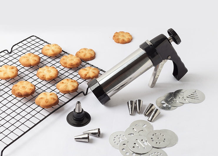 Guetzli- und Kuchenpresse aus Edelstahl