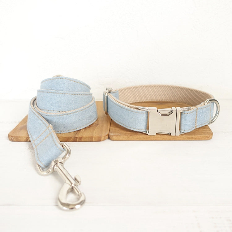 Halsband & Leine Set aus Jeansstoff | LuxeStyle